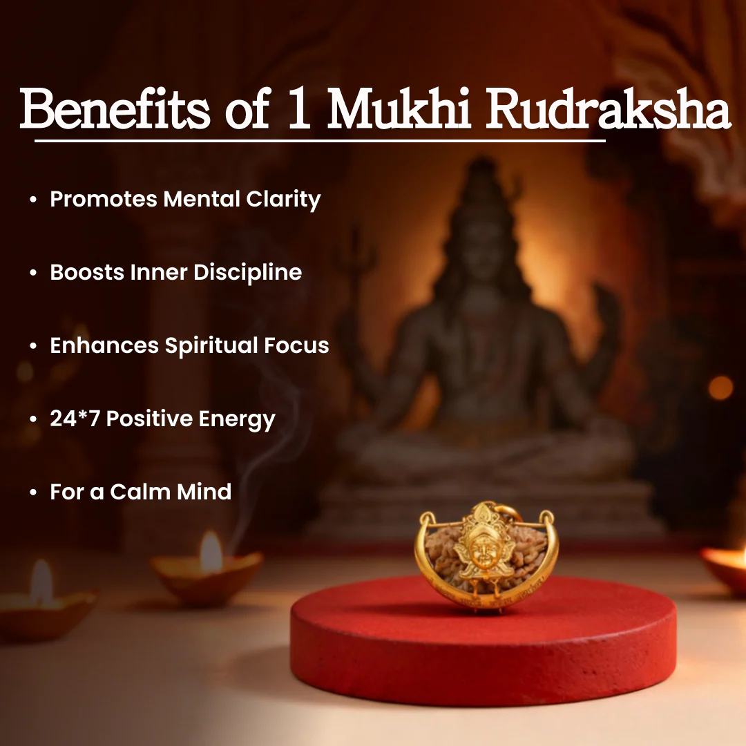 1 Mukhi Rudraksha Pendant with Mantra - Image 2