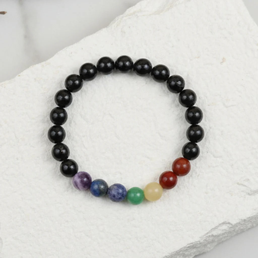 7 Chakra Black Tourmaline Bracelet - Image 2