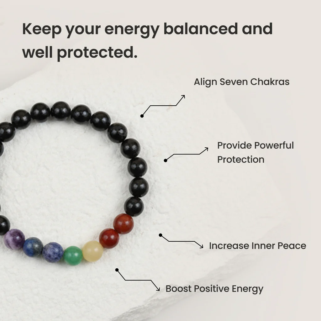 7 Chakra Black Tourmaline Bracelet - Image 3