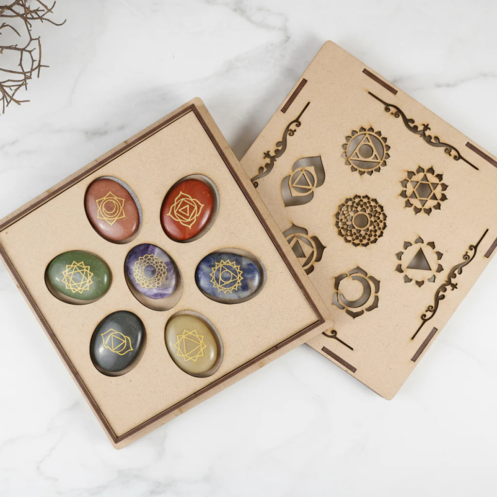 7 Chakra Palm Stone Set - Image 3