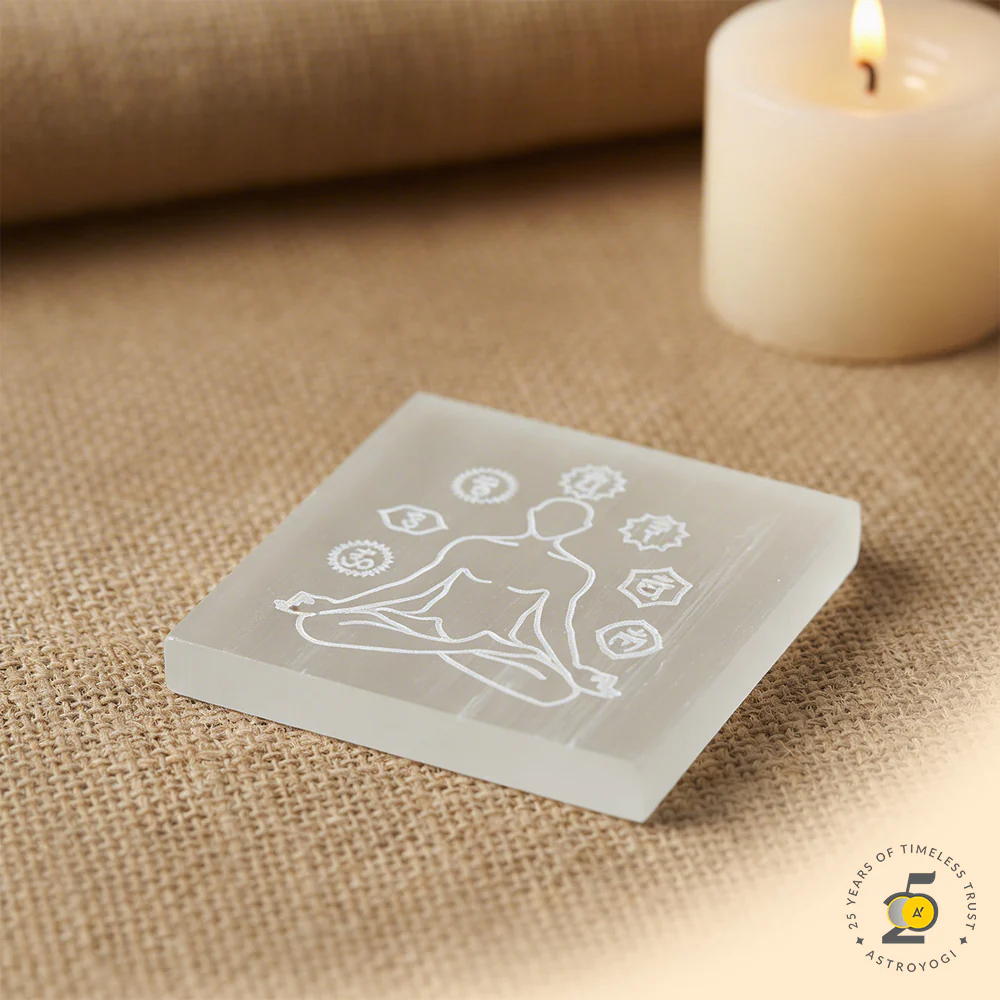 7 Chakra Selenite Plate