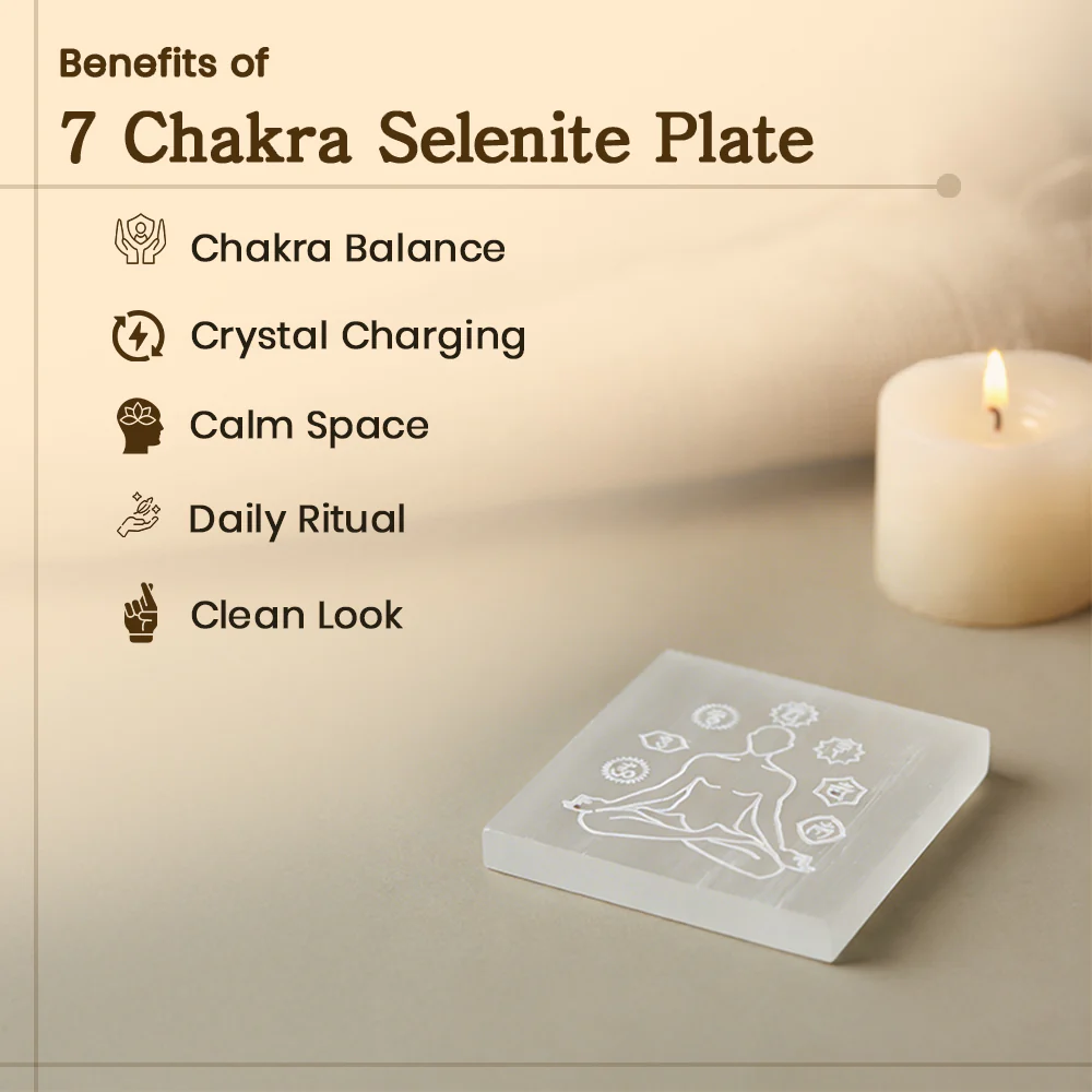 7 Chakra Selenite Plate - Image 2