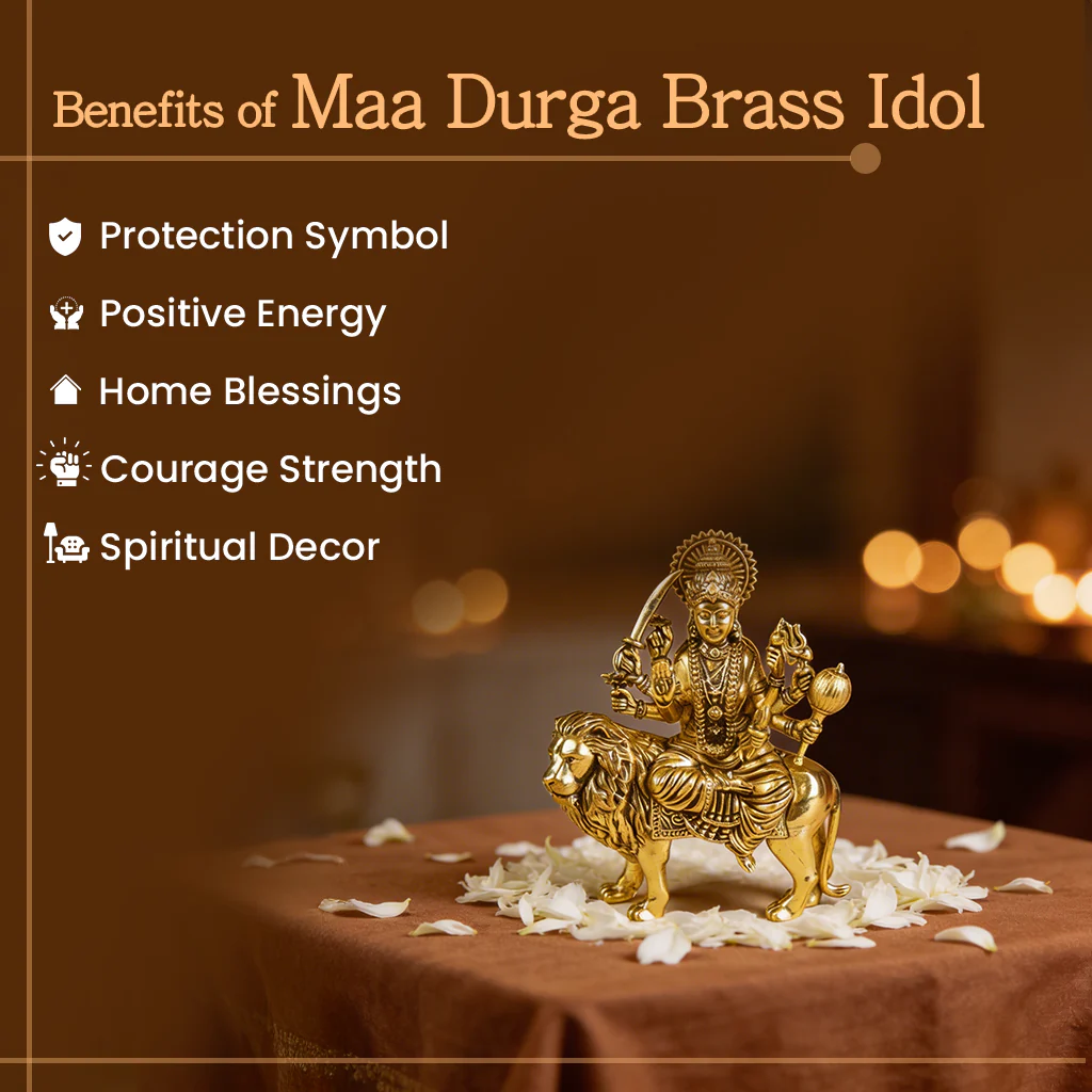 Maa Durga Brass Idol - Image 2