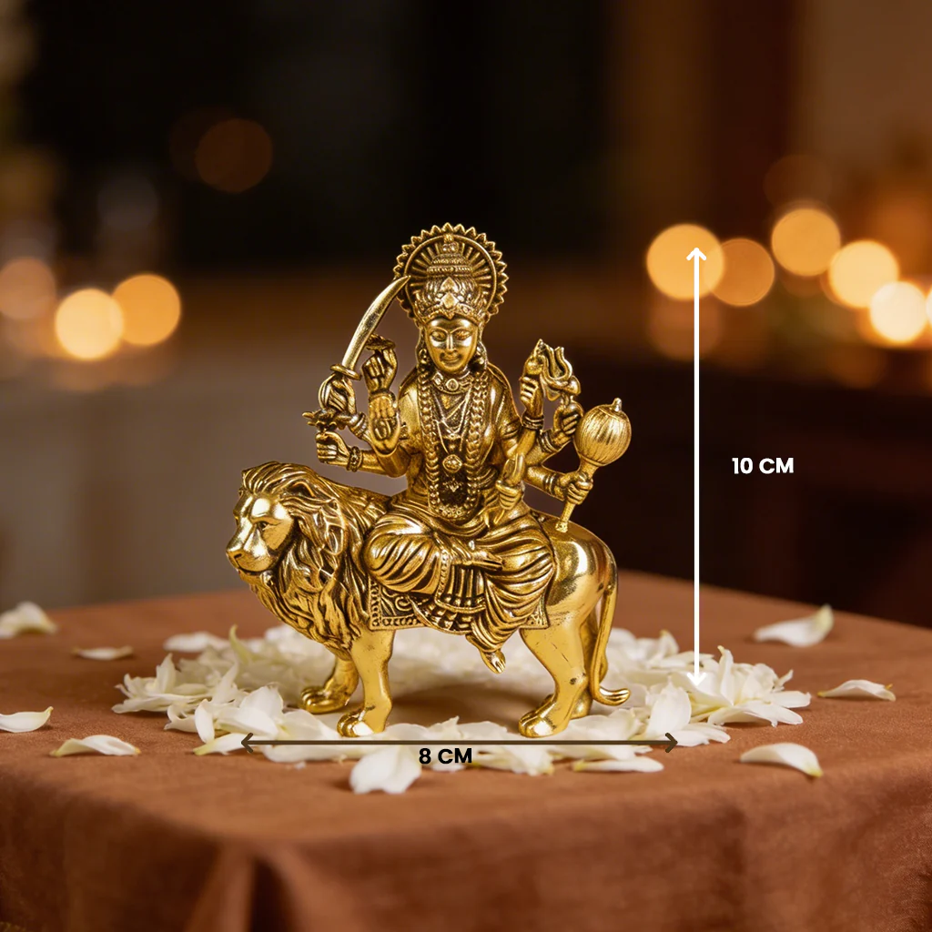Maa Durga Brass Idol - Image 3
