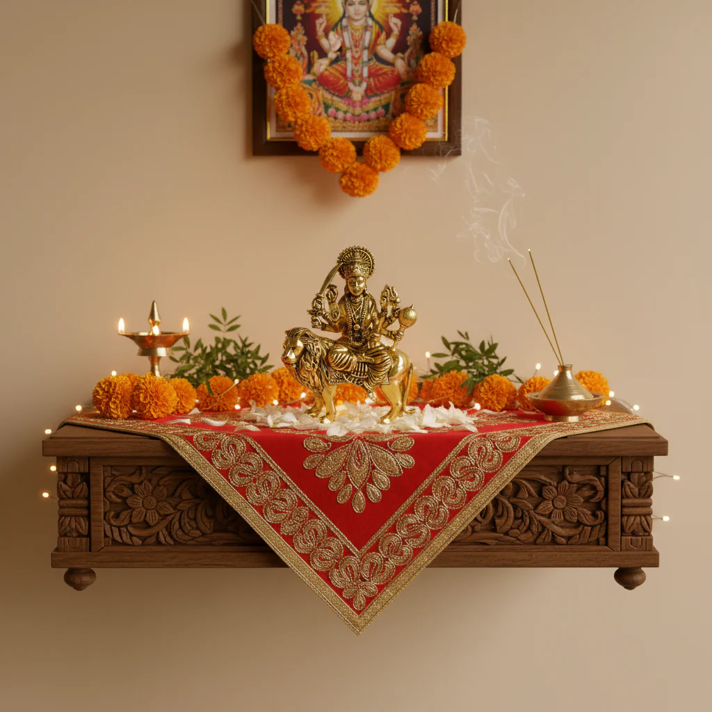 Maa Durga Brass Idol - Image 4