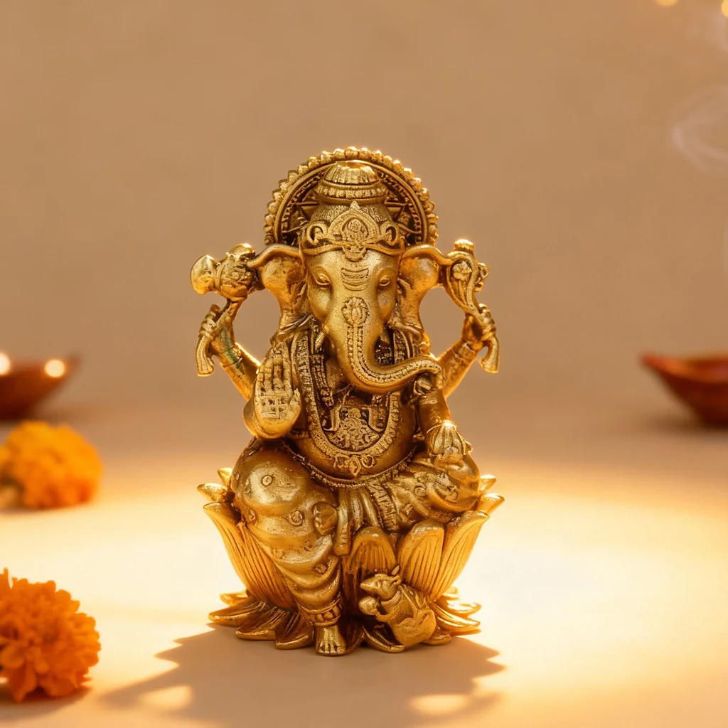 Brass Ganesh Idol - Image 3