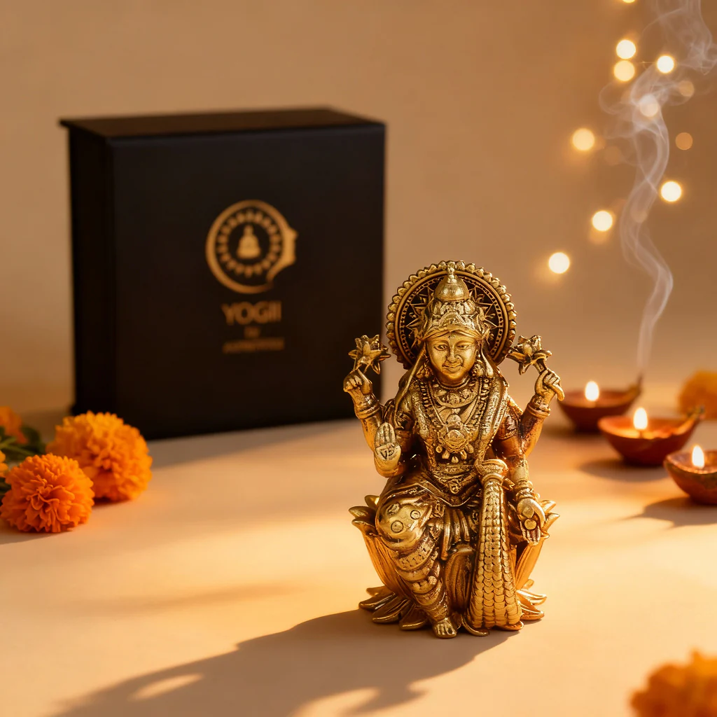 Brass Laxmi Idol - Image 4