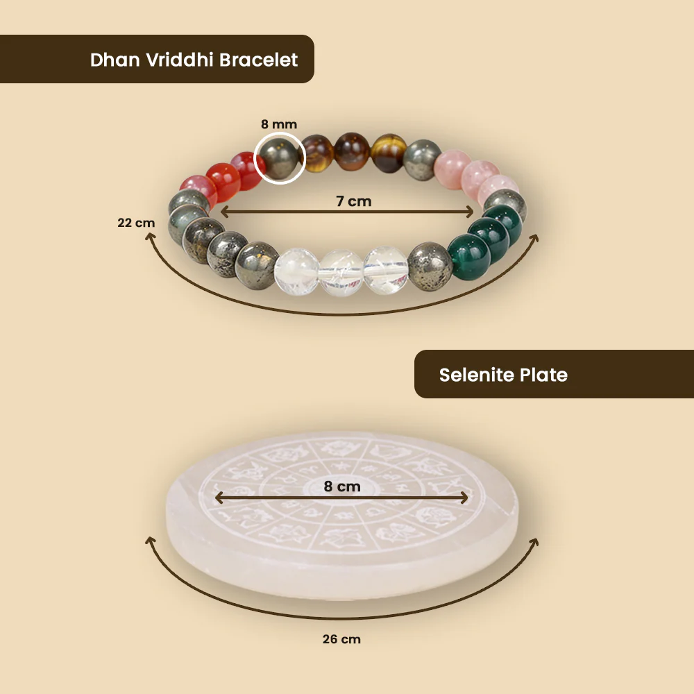 Dhan Vriddhi Bracelet & Selenite Plate Combo - Image 4