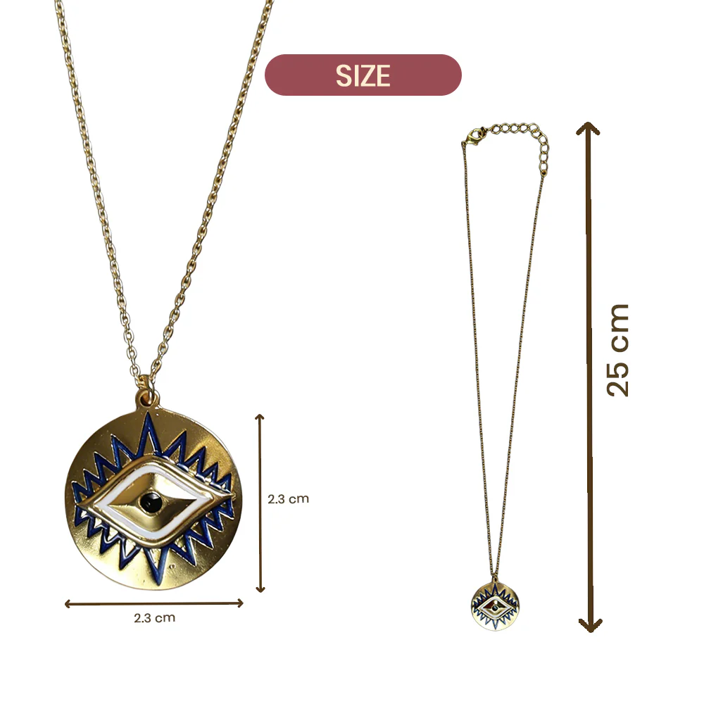 Gold Plated Evil Eye Bracelet & Pendant Combo - Image 6