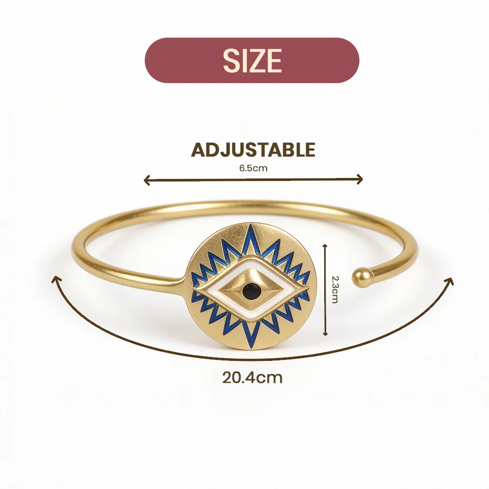Gold Plated Evil Eye Bracelet & Pendant Combo - Image 7