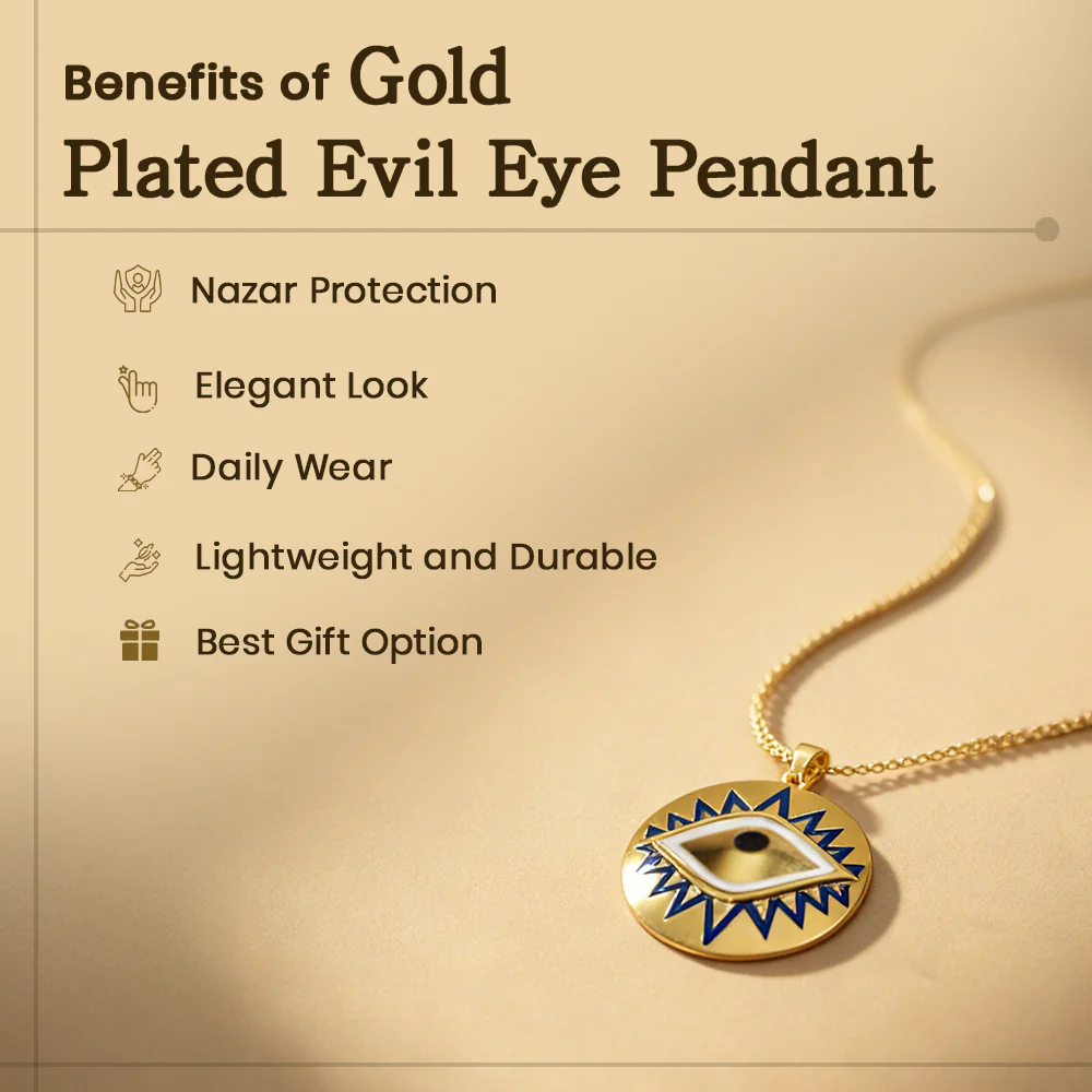 Gold Plated Evil Eye Pendant - Image 2