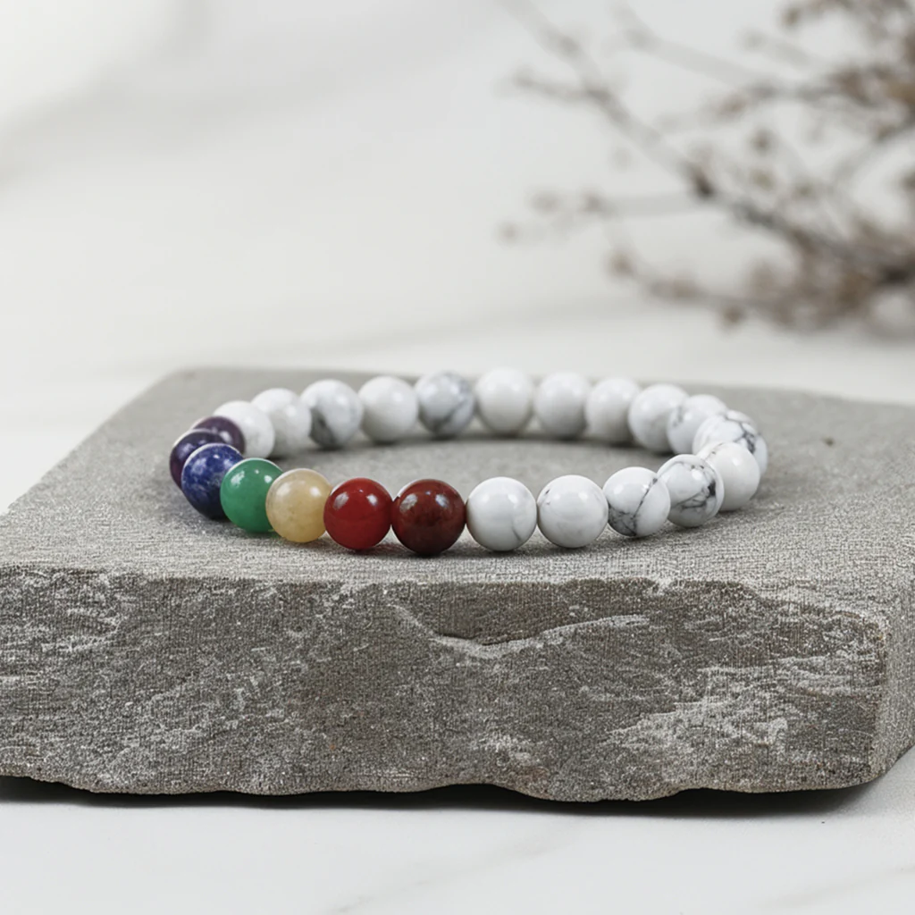 Howlite 7 Chakra Bracelet