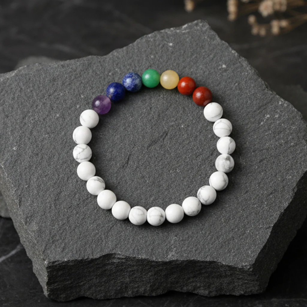 Howlite 7 Chakra Bracelet - Image 2