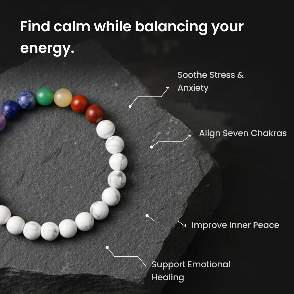 Howlite 7 Chakra Bracelet - Image 3