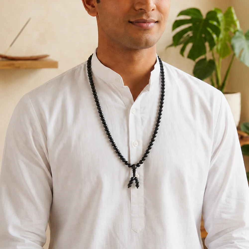 Karungali Mala Stretchable - 108+1 Beads - Image 5