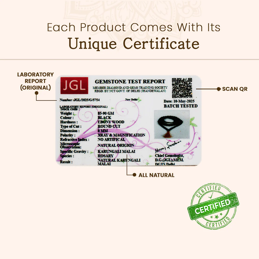 Karungali Mala and Trishul Travel Blessing Govt. Certified - Image 7