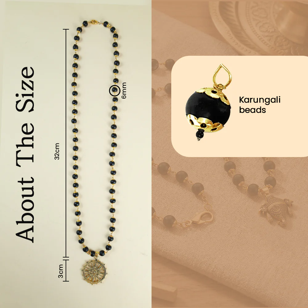 Karungali Mala with Divine Sudarshana Chakra Pendant Govt. Certified - Image 3