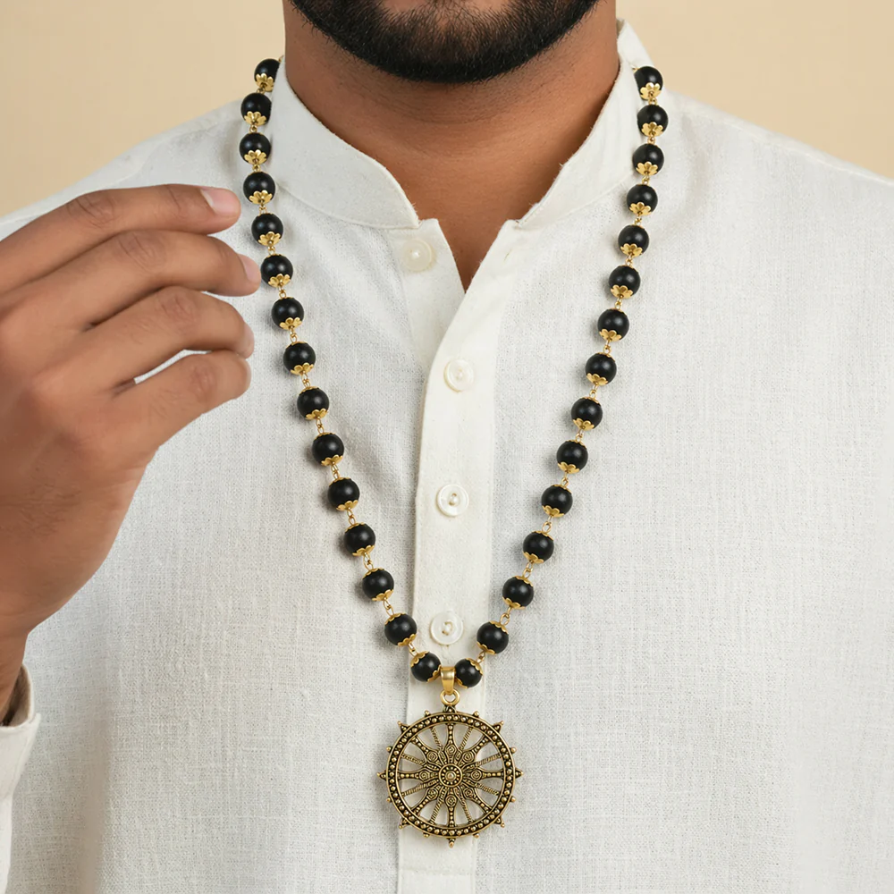 Karungali Mala with Divine Sudarshana Chakra Pendant Govt. Certified - Image 4