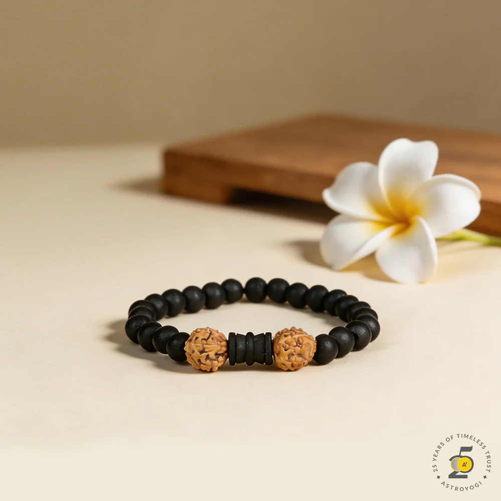 Karungali Rudraksha Damru Bracelet Govt. Certified