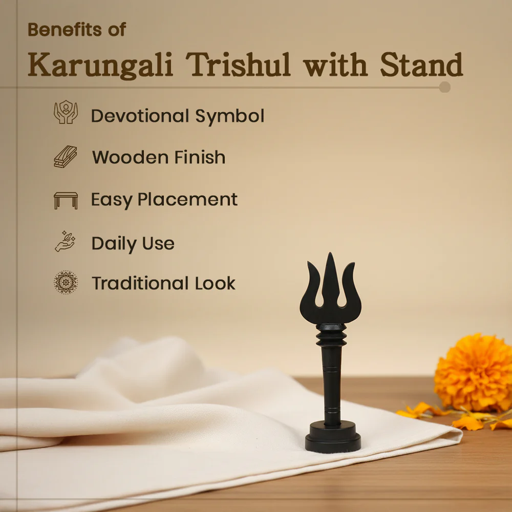Karungali Trishul with Stand Govt. Certified - Image 2