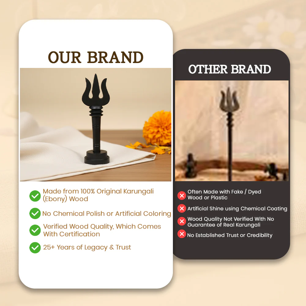 Karungali Trishul with Stand Govt. Certified - Image 5