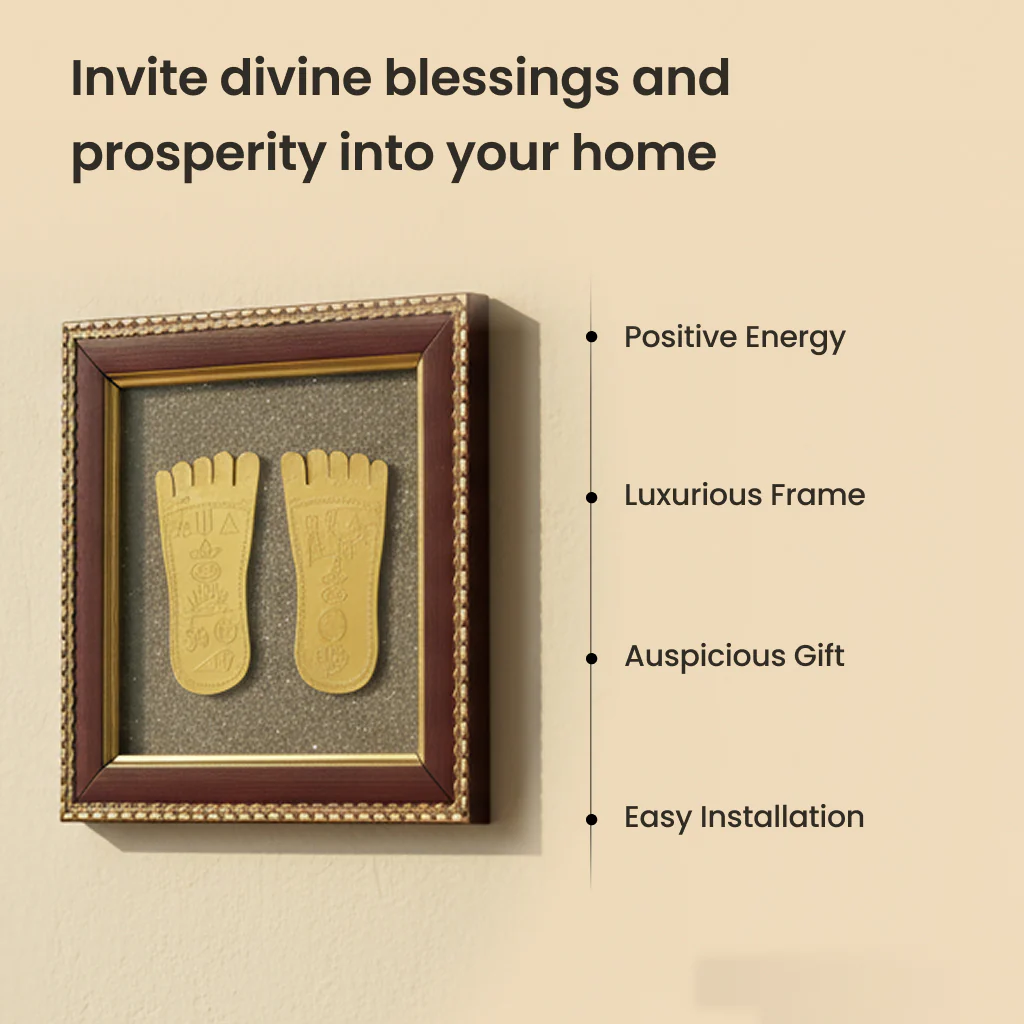 Lakshmi Ji Charan Paduka On Raw Pyrite Frame - Image 4