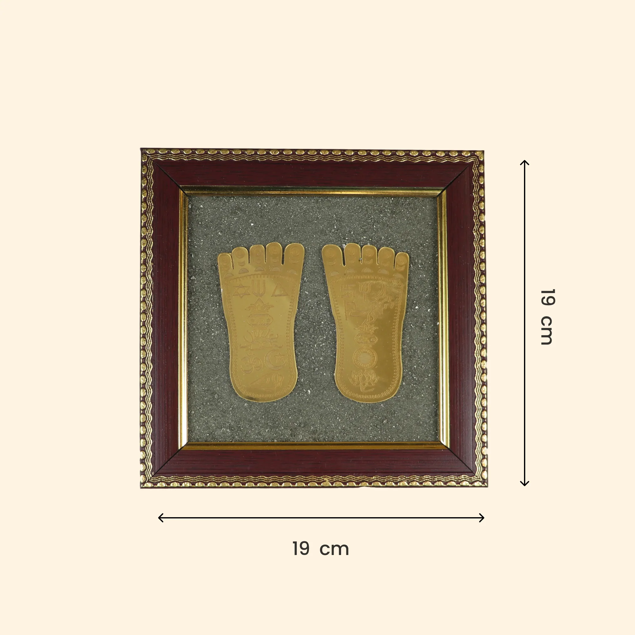 Lakshmi Ji Charan Paduka On Raw Pyrite Frame - Image 5