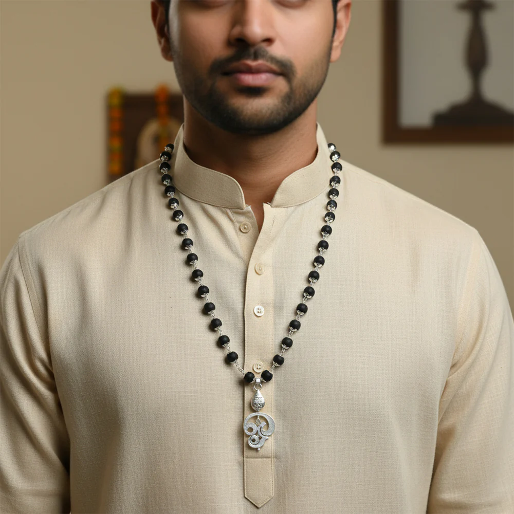 Lord Murugan Vel Pendant | Silver Cap Karungali Mala Govt. Certified - Image 4