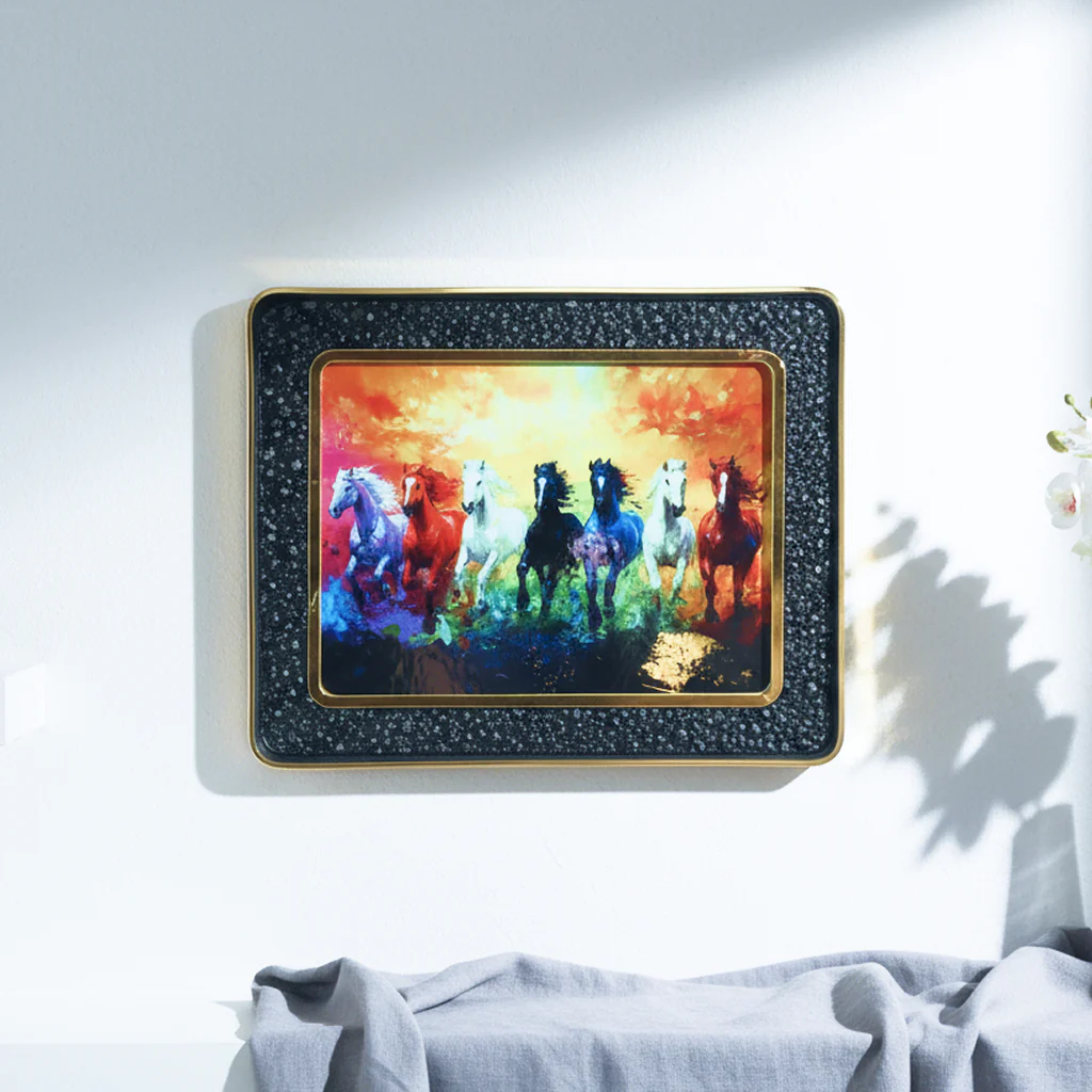 Pyrite Frame of Rainbow 7 Horses - Image 3