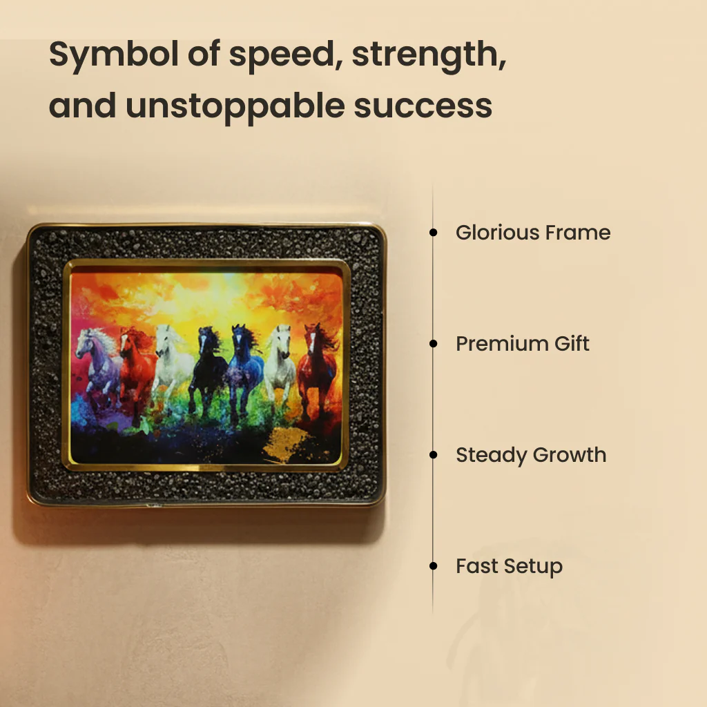 Pyrite Frame of Rainbow 7 Horses - Image 4