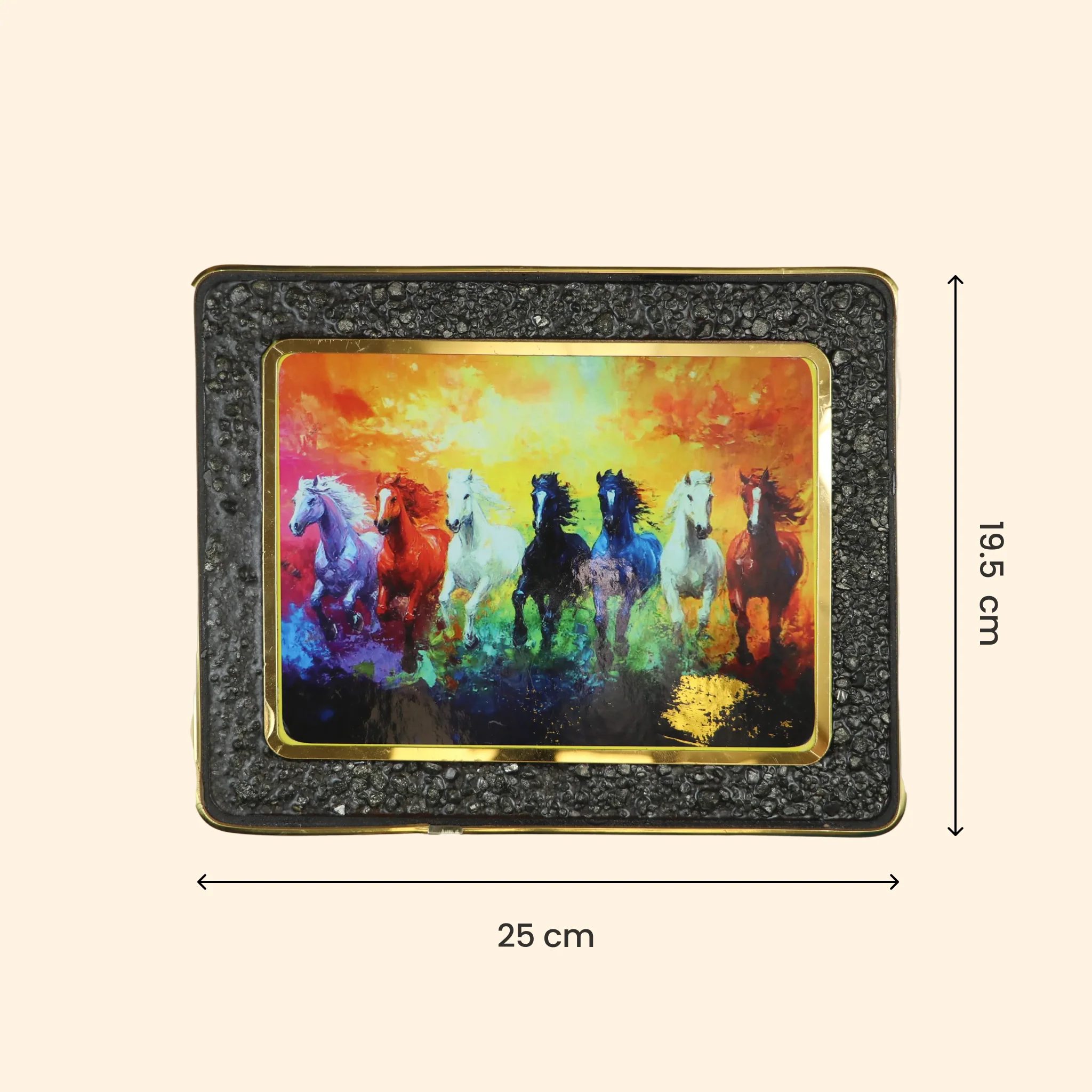 Pyrite Frame of Rainbow 7 Horses - Image 5