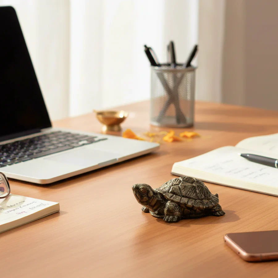 Pyrite Tortoise with Vyapar Vriddhi Yantra Combo for Wealth & Business Growth - Image 5