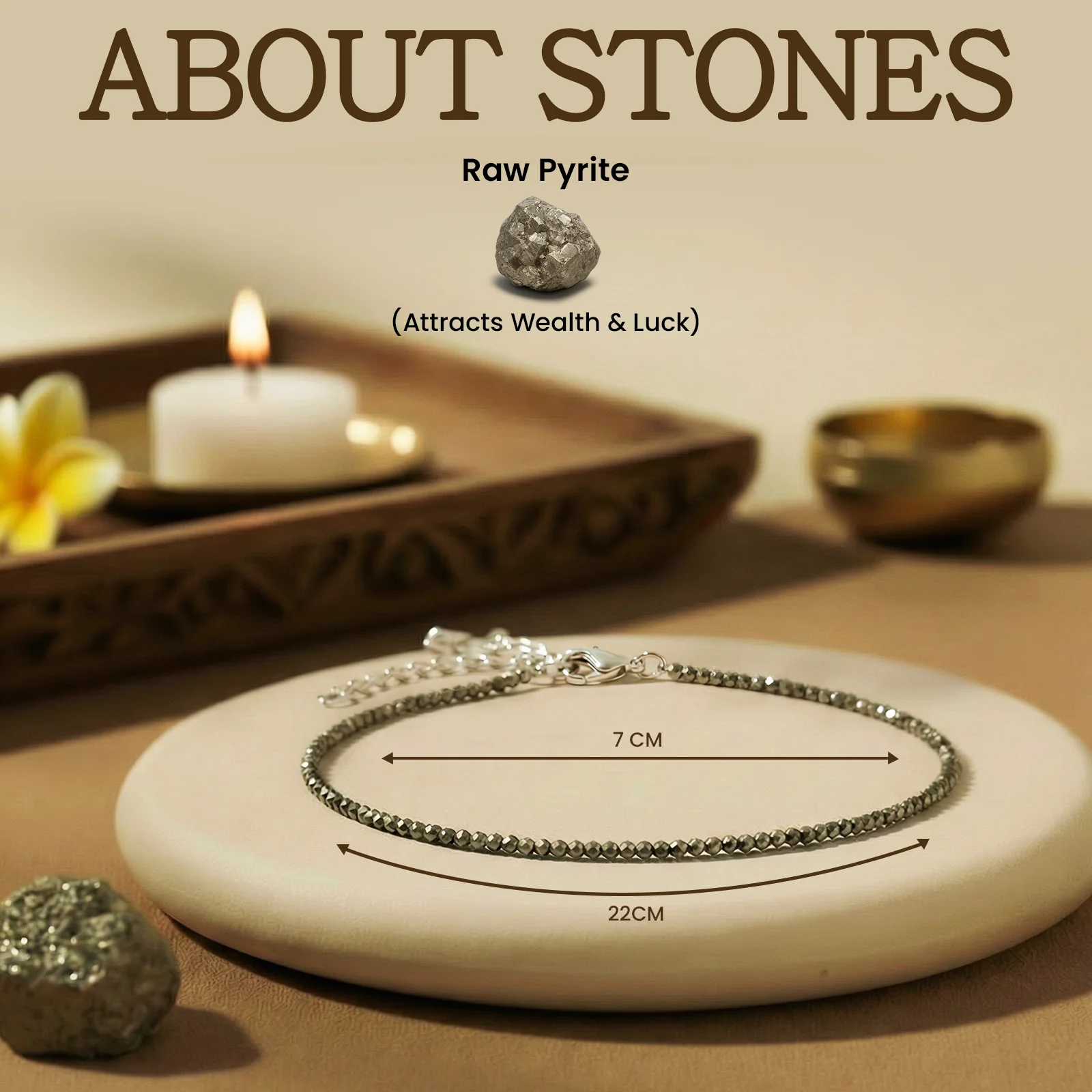 Raw Pyrite Anklet - Image 3