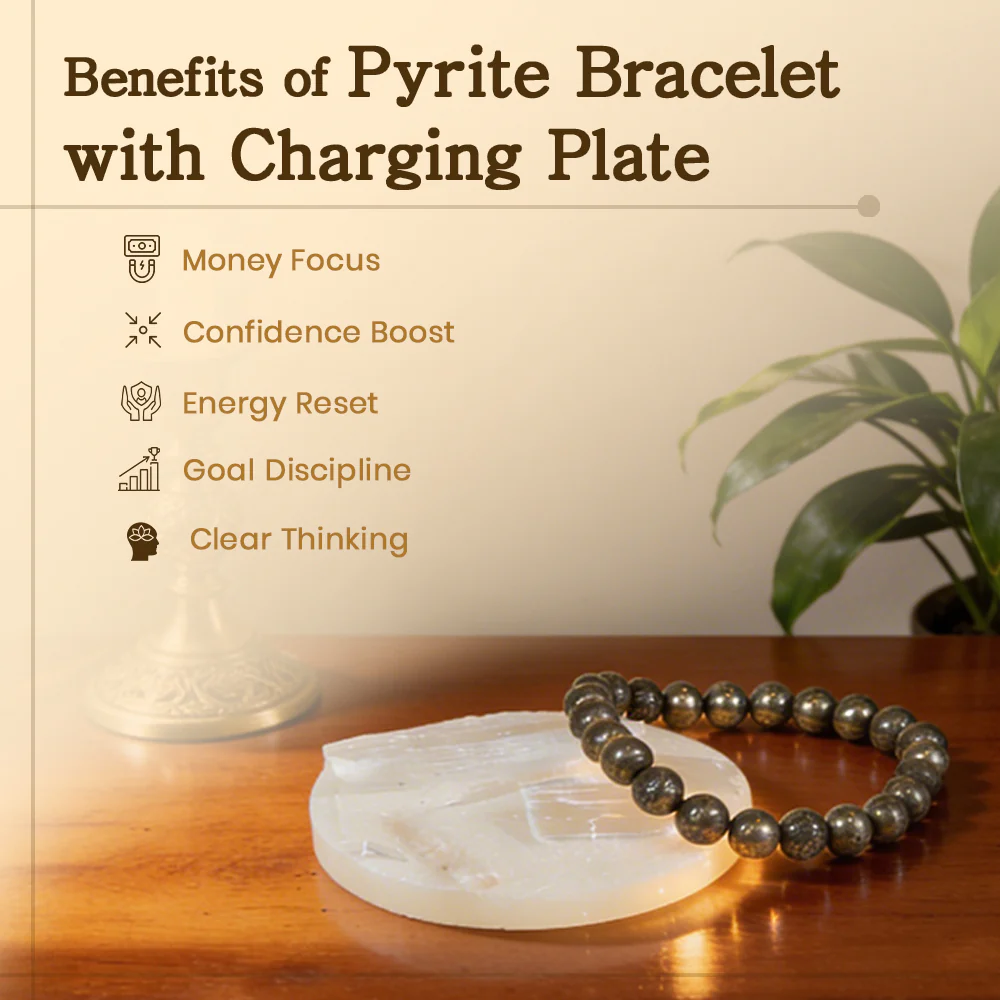Raw Pyrite Bracelet with Charging Plate - Image 2