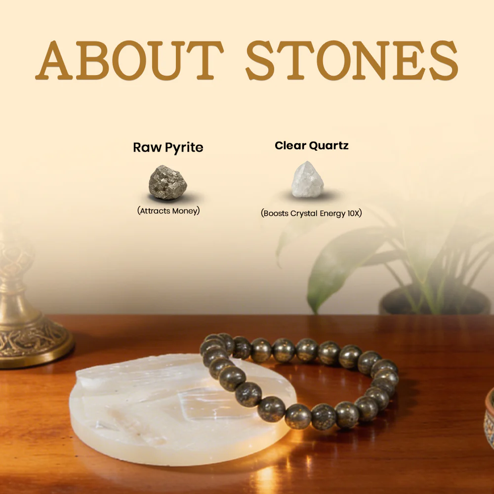 Raw Pyrite Bracelet with Charging Plate - Image 3