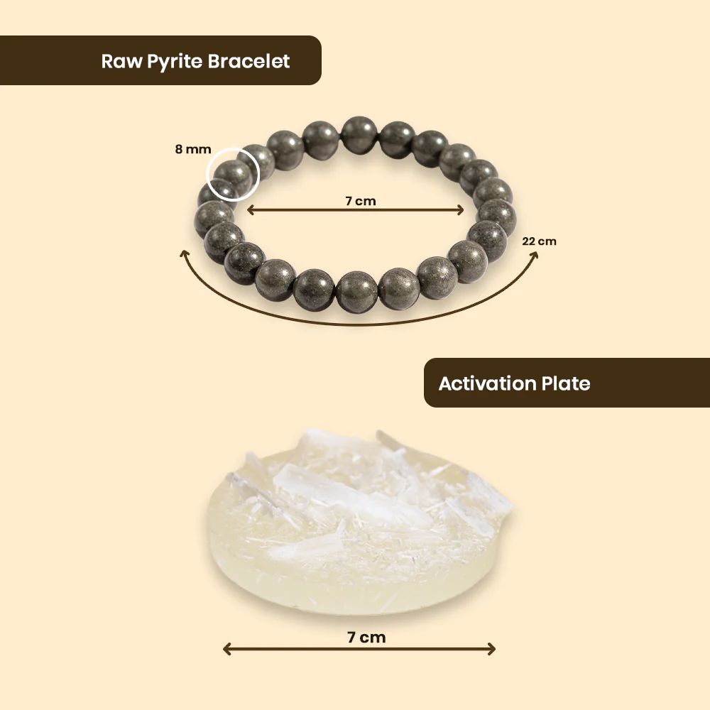 Raw Pyrite Bracelet with Charging Plate - Image 4