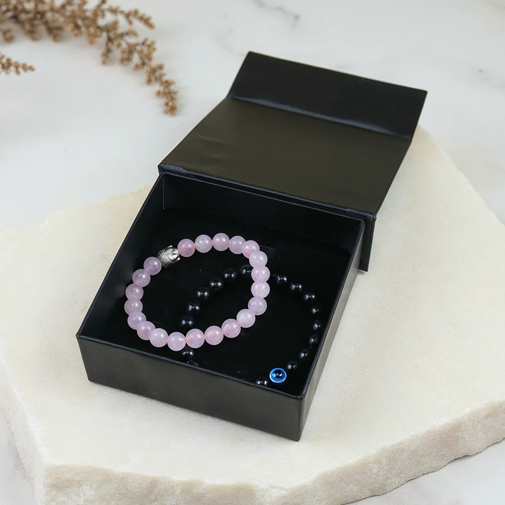 Rose Quartz & Evil Eye Bracelet - Image 3