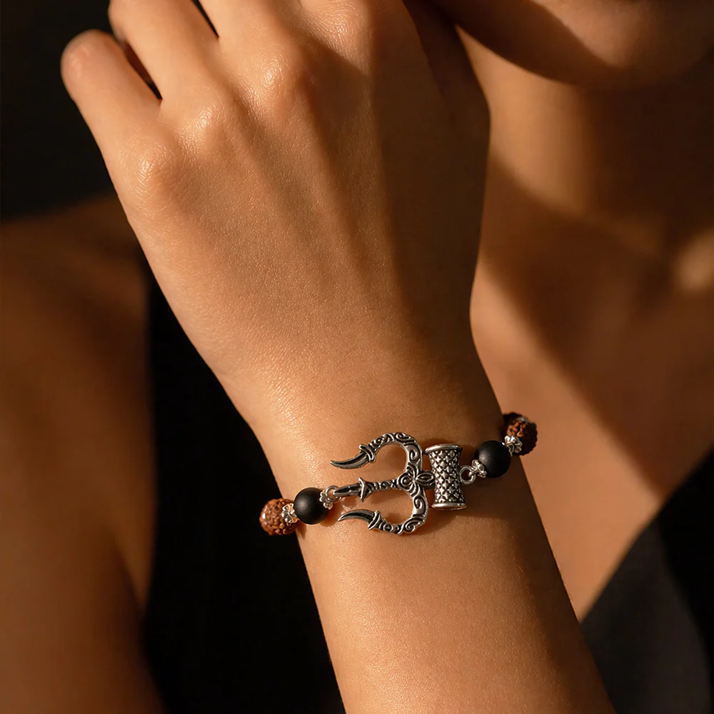 Shiva Trishul Rudraksha & Karungali Bracelet Govt. Certified - Image 5