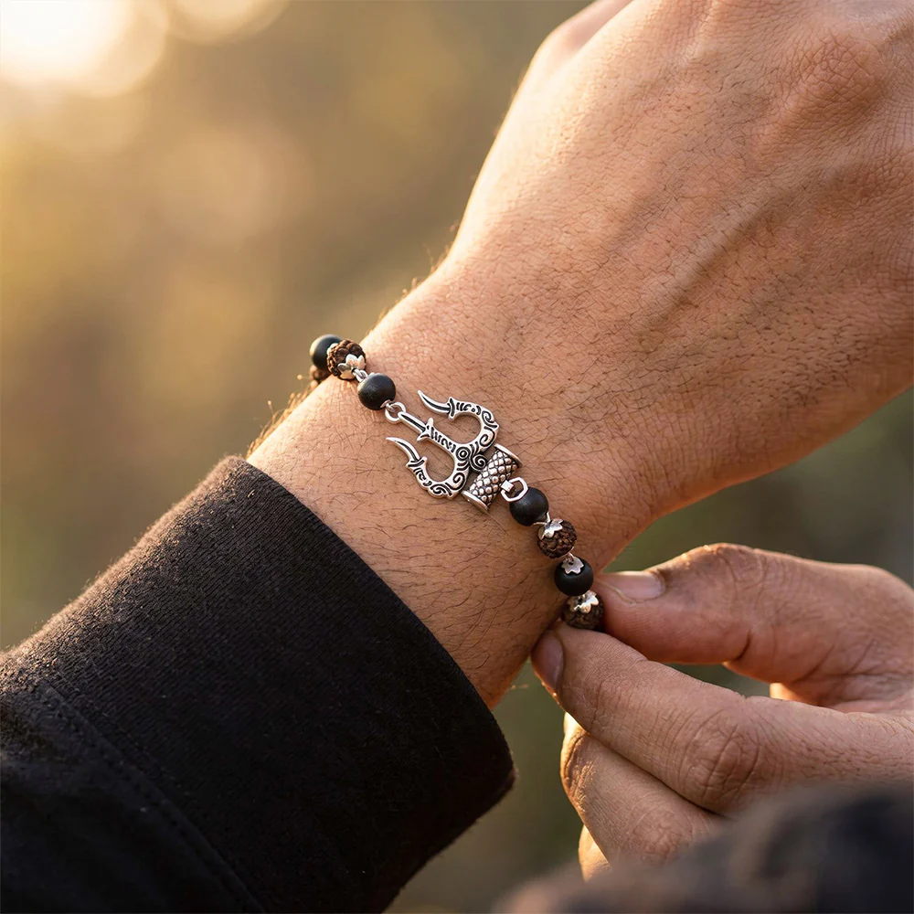 Shiva Trishul Rudraksha & Karungali Bracelet Govt. Certified - Image 6