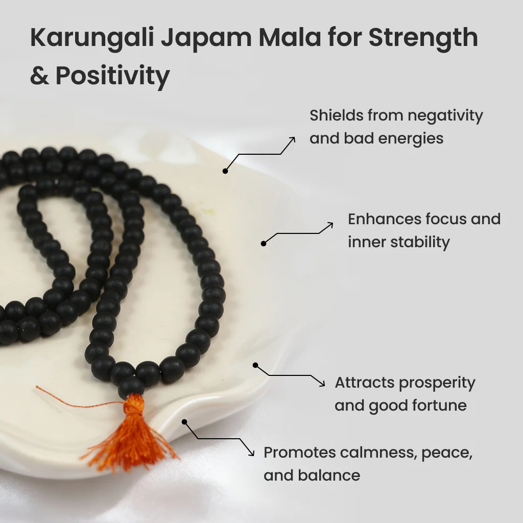 Siddh Karungali Mala - 108 Beads, 8mm - Image 3