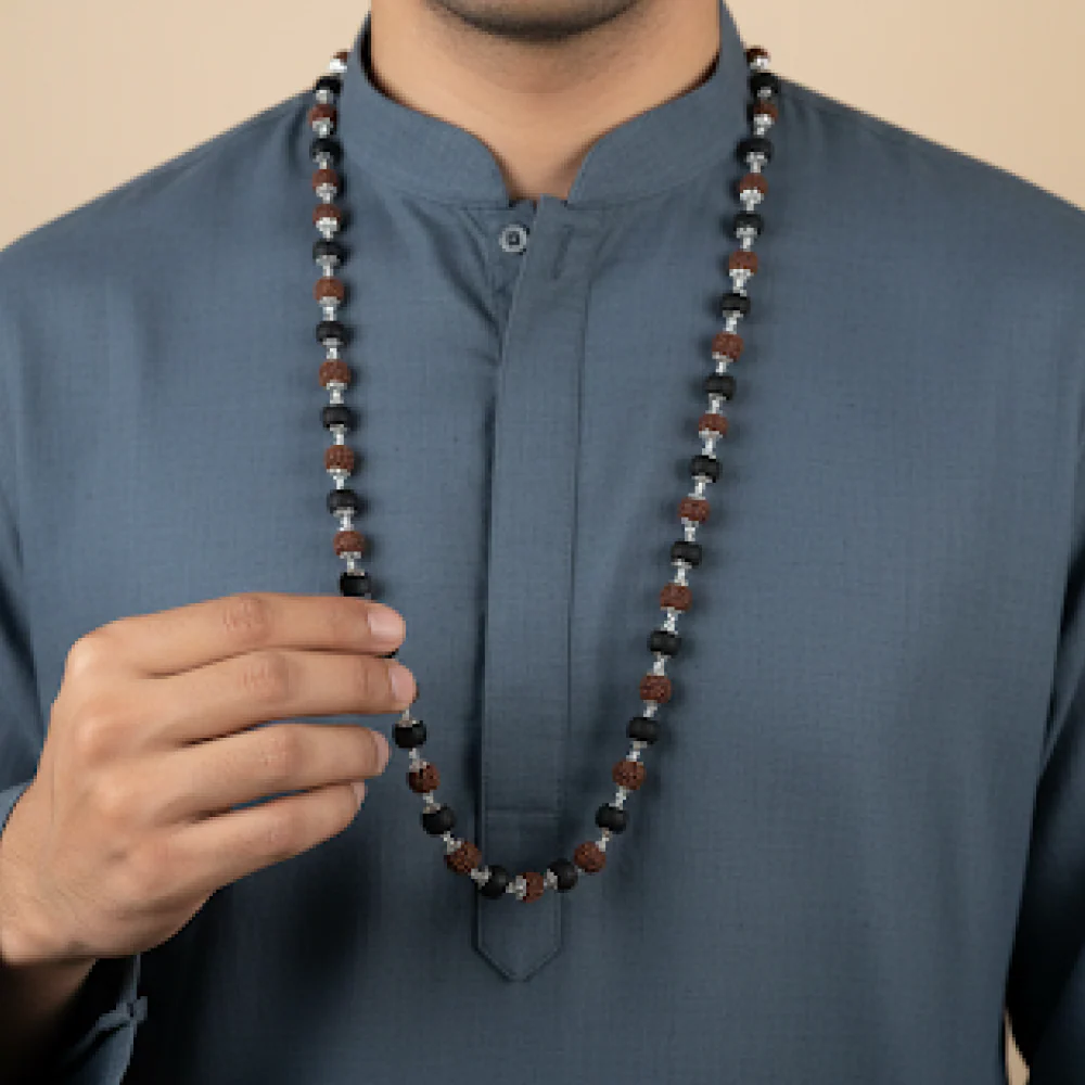 Siddh Rudraksha & Karungali Mala - 54 Beads, 6mm - Image 4